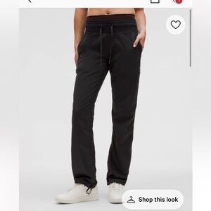 lululemon black mid rise regular dance studio pants